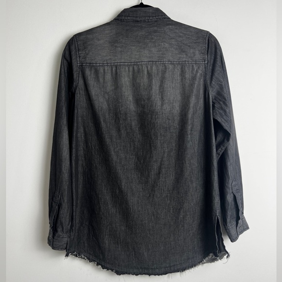 Hippie Laundry Dark Gray Embroidered Cotton Western Rodeo Button Down Shirt Sz M - Picture 2 of 9